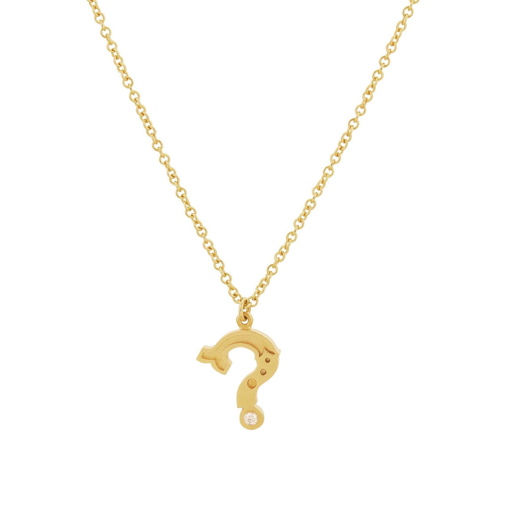 A.M. Just my Type Question Mark Necklace Gold
