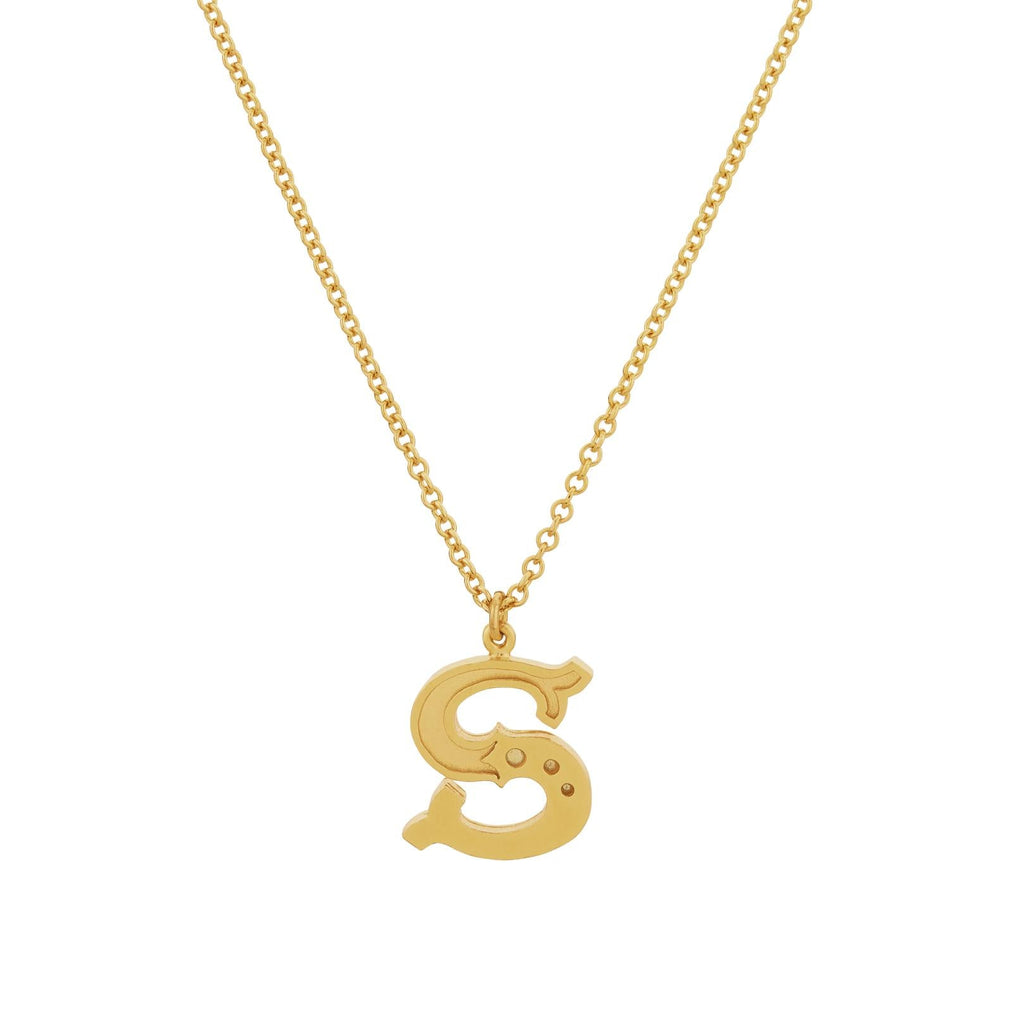 A.M. Just My Type Letter S Necklace Gold