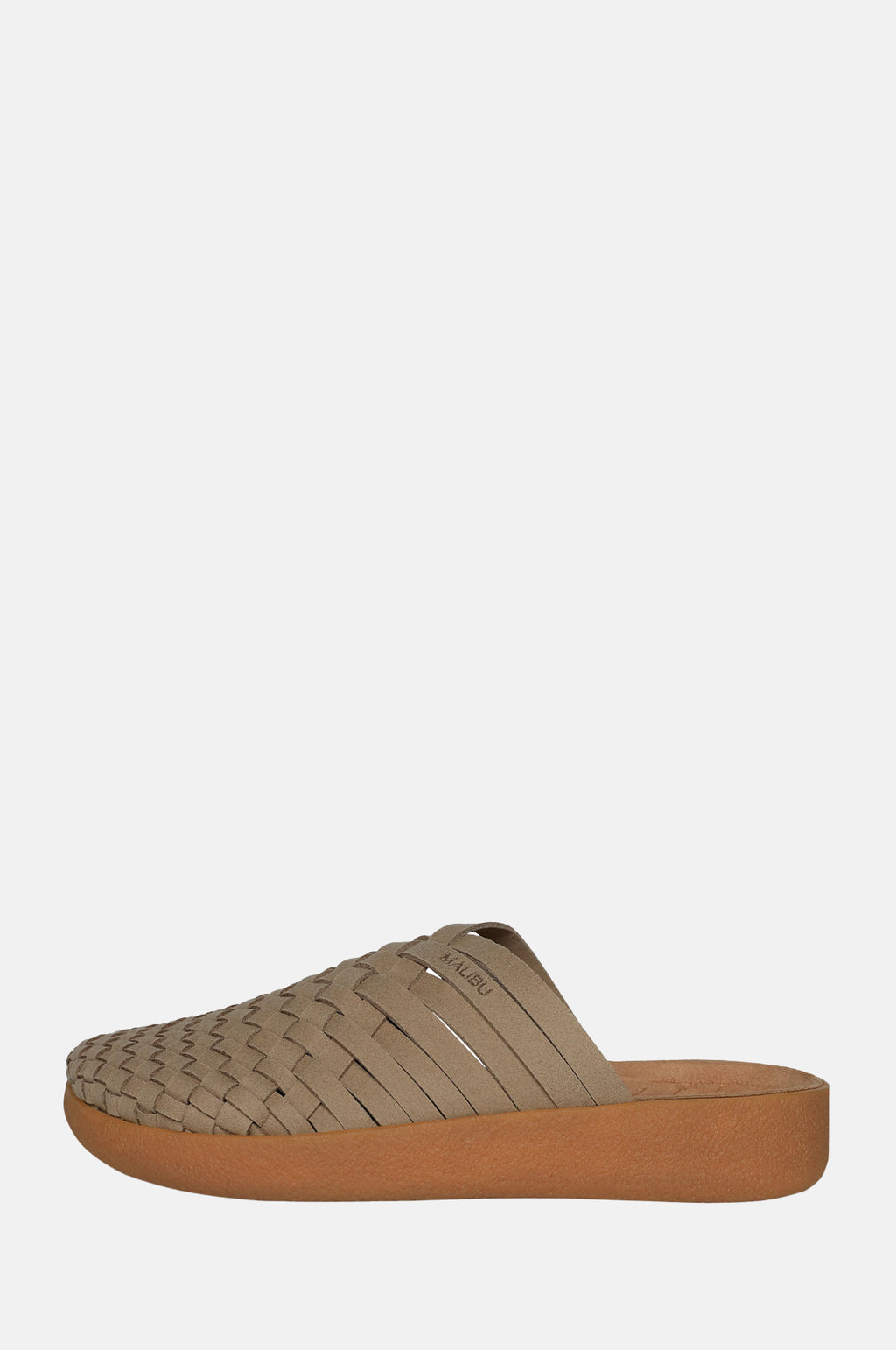 Malibu Sandals Colony Suede Vegan Leather Taupe/Tan.