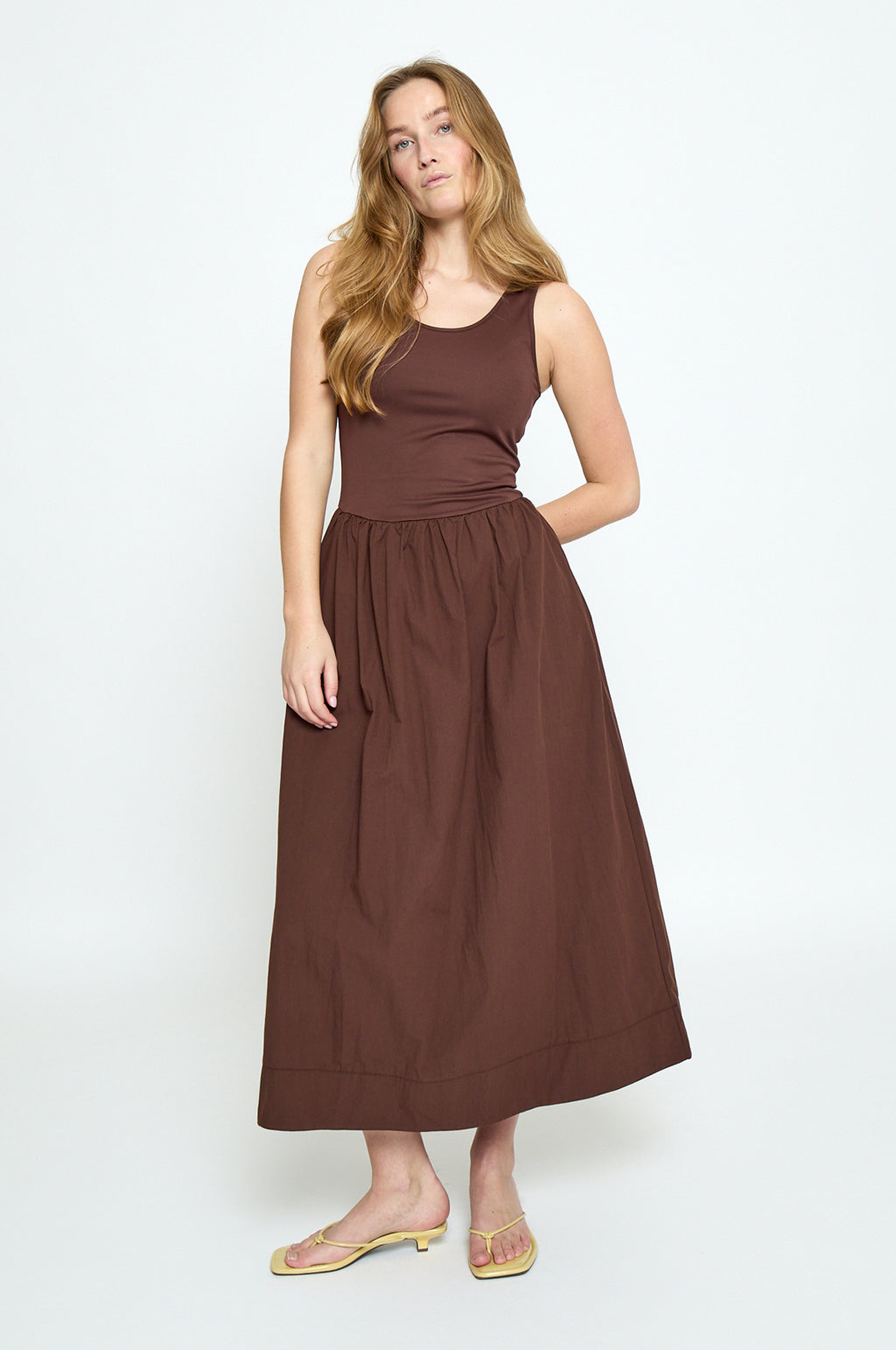 Marie Midi Dress Chestnut