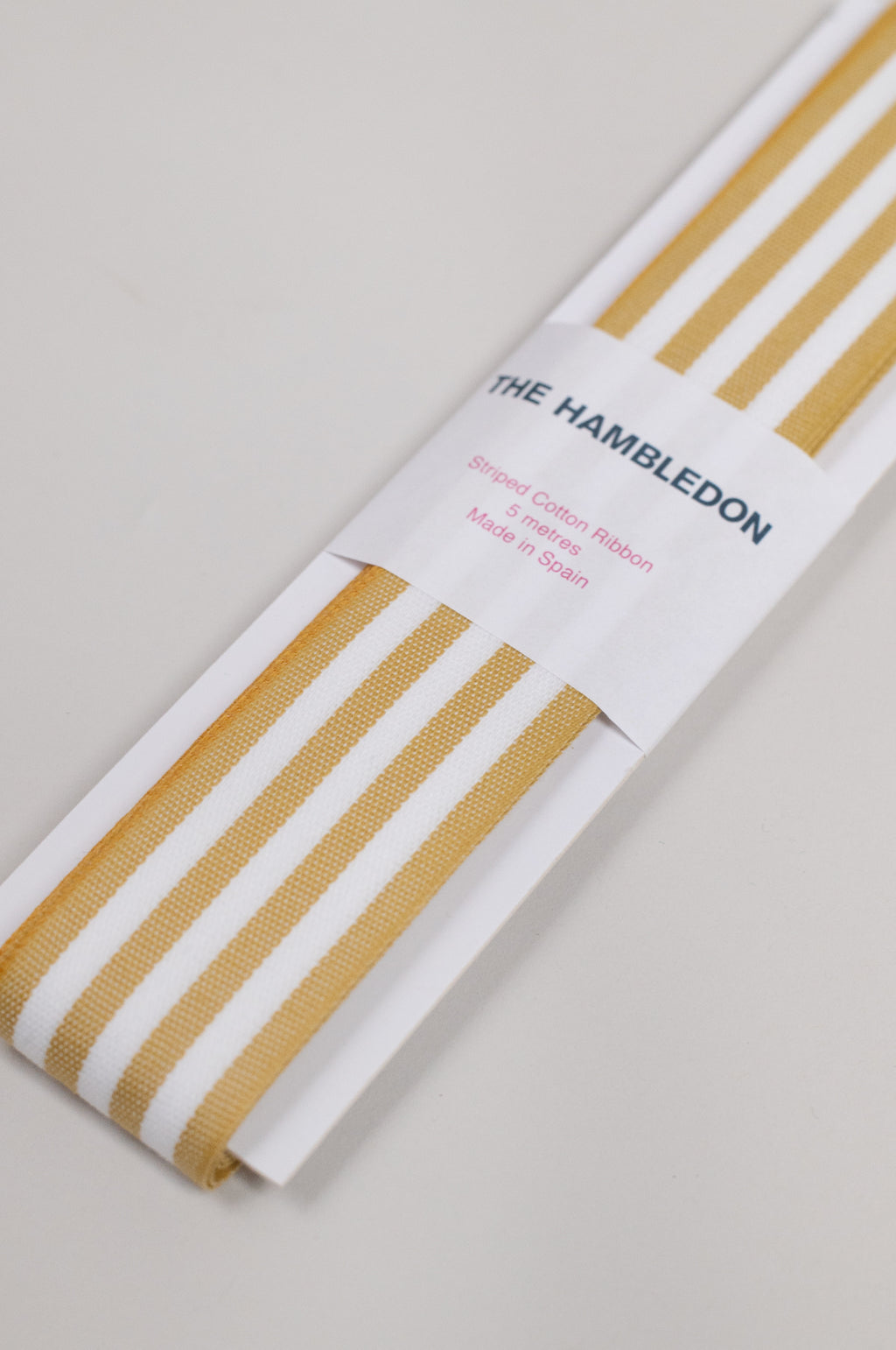 Mustard Cotton Stripe Ribbon 35mm x 5m
