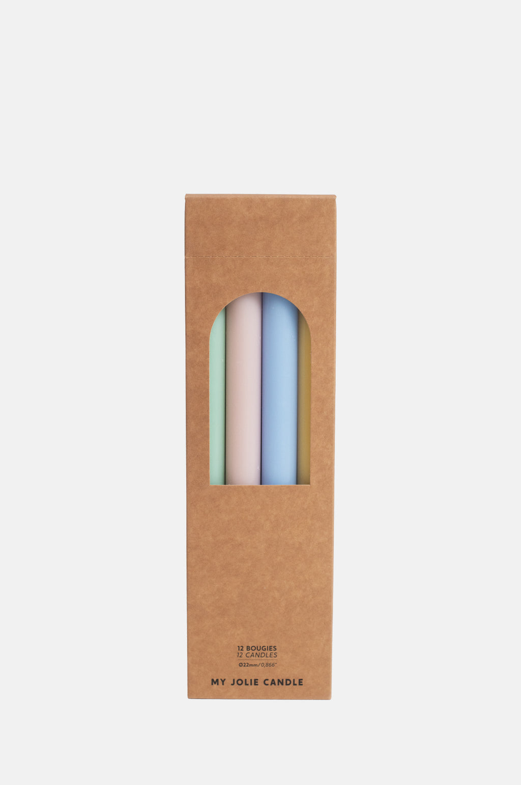 My Jolie Candle Set of 12 Spring Pastel Mix Dinner Candles.