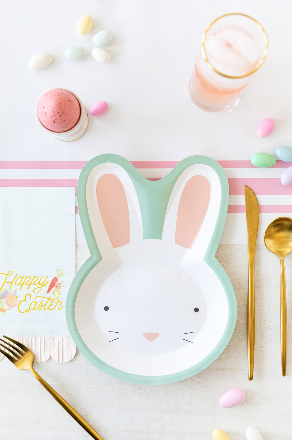 Pink Striped Table Runner