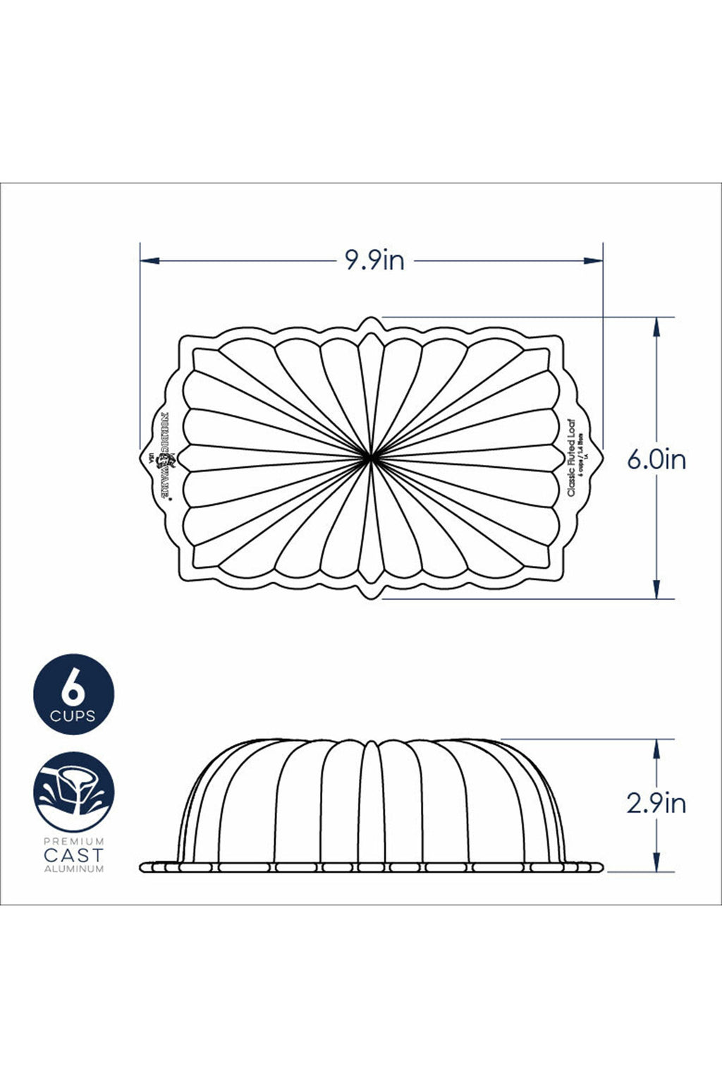 Gold Fluted Loaf Pan