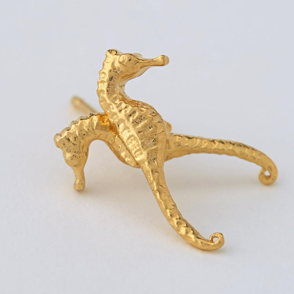A.M. Seahorse Stud Earrings Gold