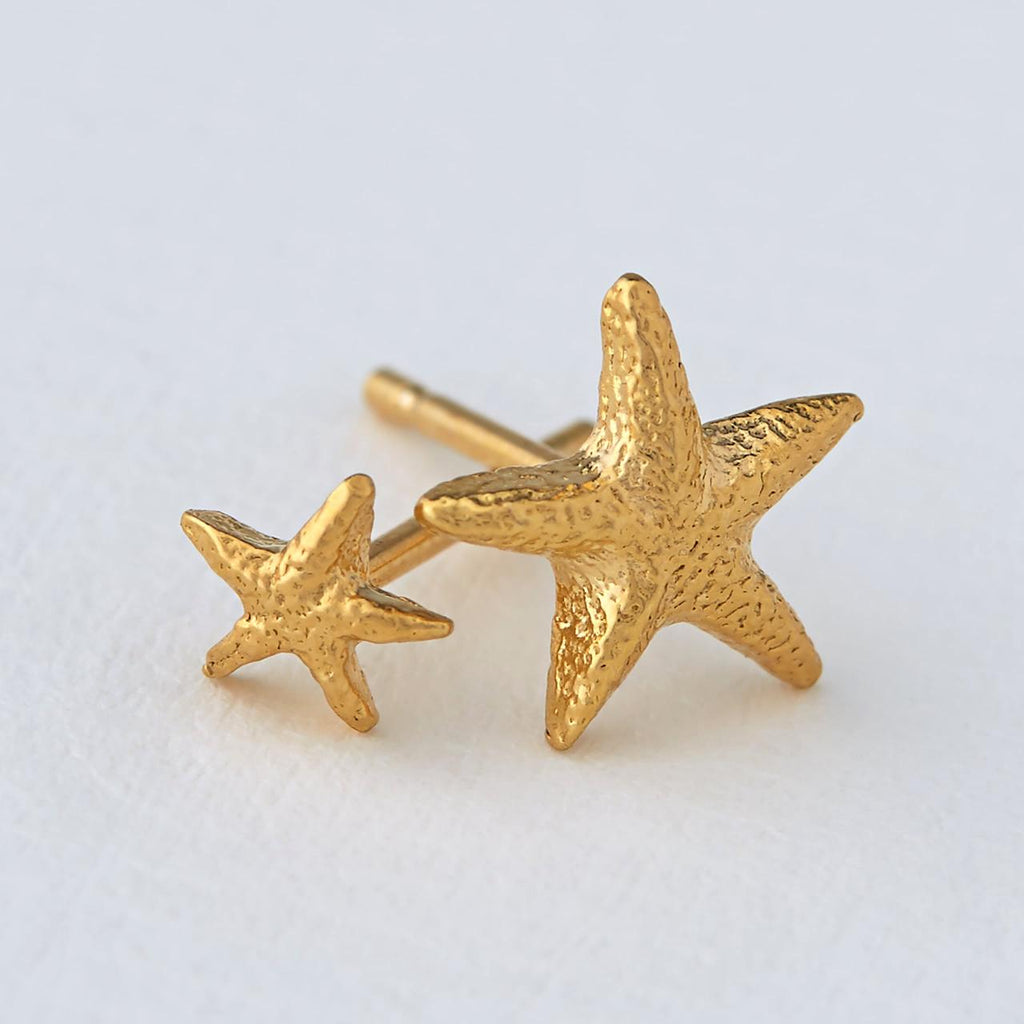 A.M. Asymmetric Starfish Stud Earrings Gold