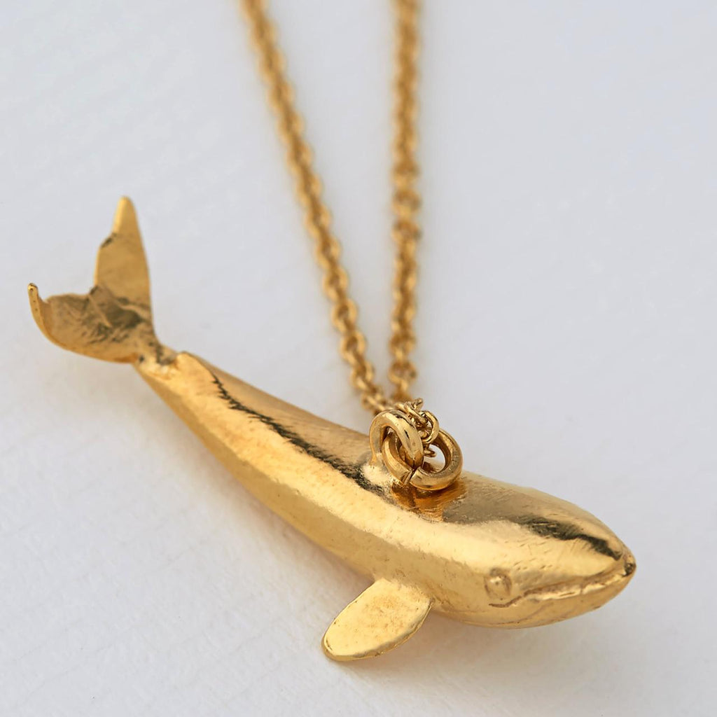 A.M. Baby Blue Whale Necklace Gold