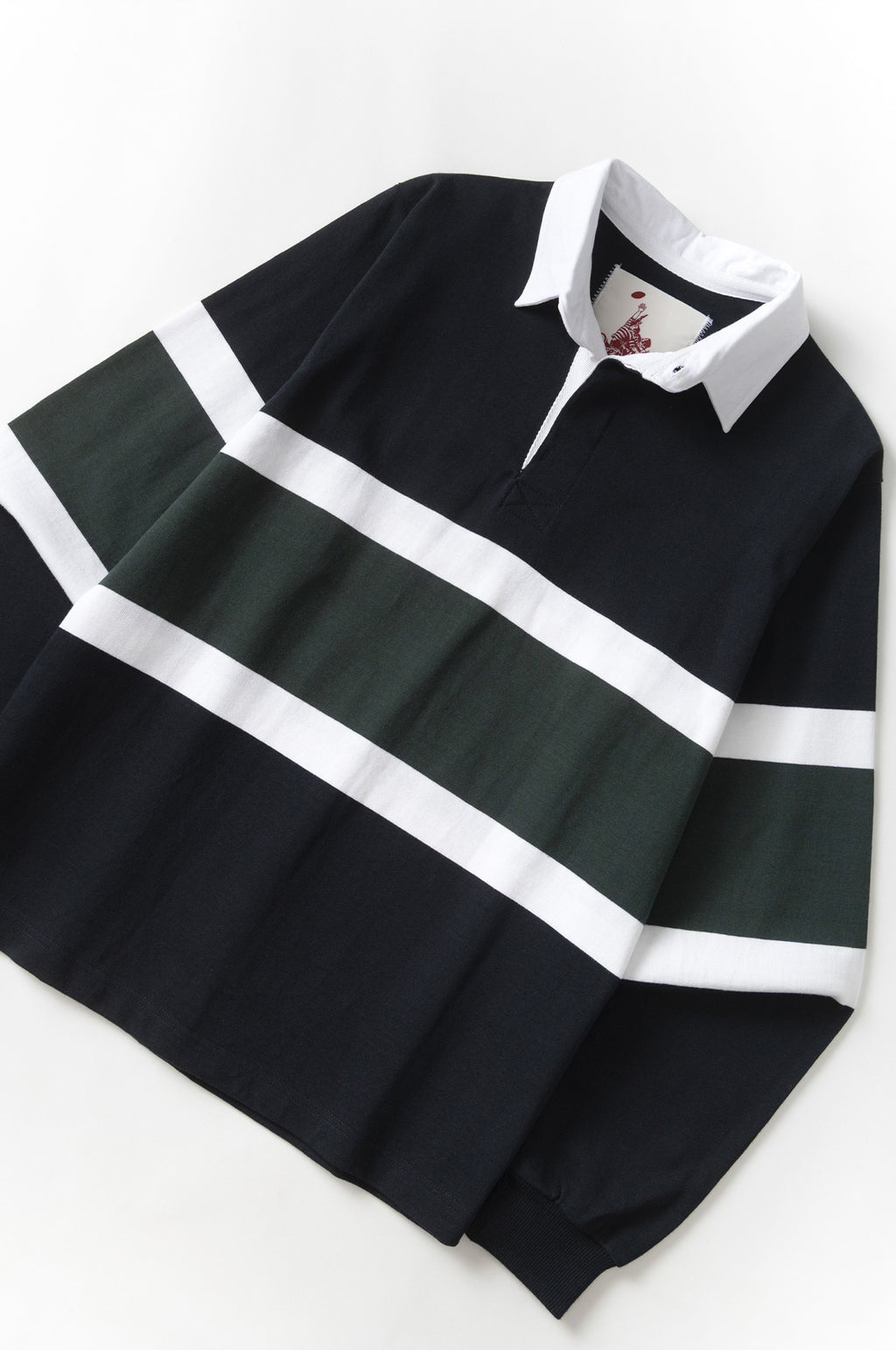 Classic Rugby Shirt Black Tri-Stripe