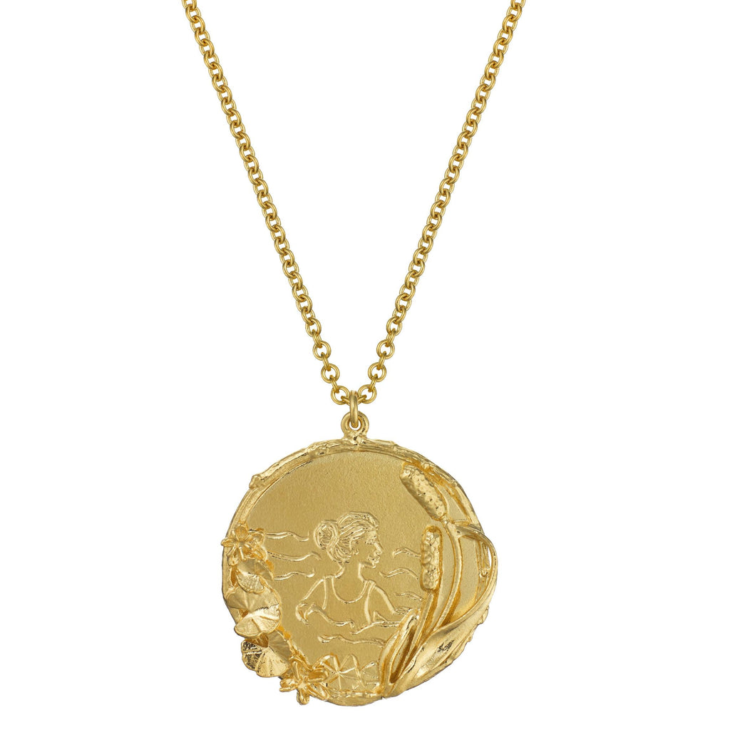A.M. Wild Swimming Medallion Necklace with