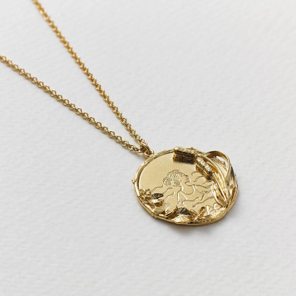 A.M. Wild Swimming Medallion Necklace with