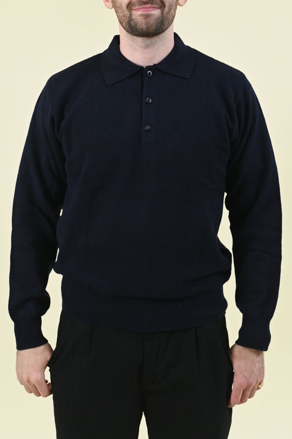 L/S Merino Polo Navy