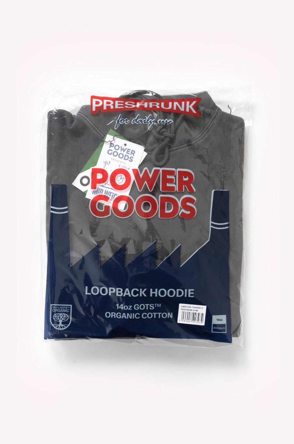 Loopback Hoodie Washed Black