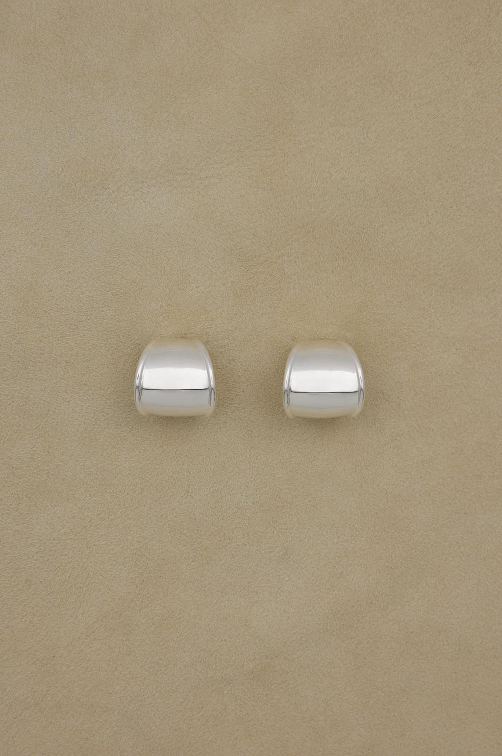 Contour Hoop Silver Earrings