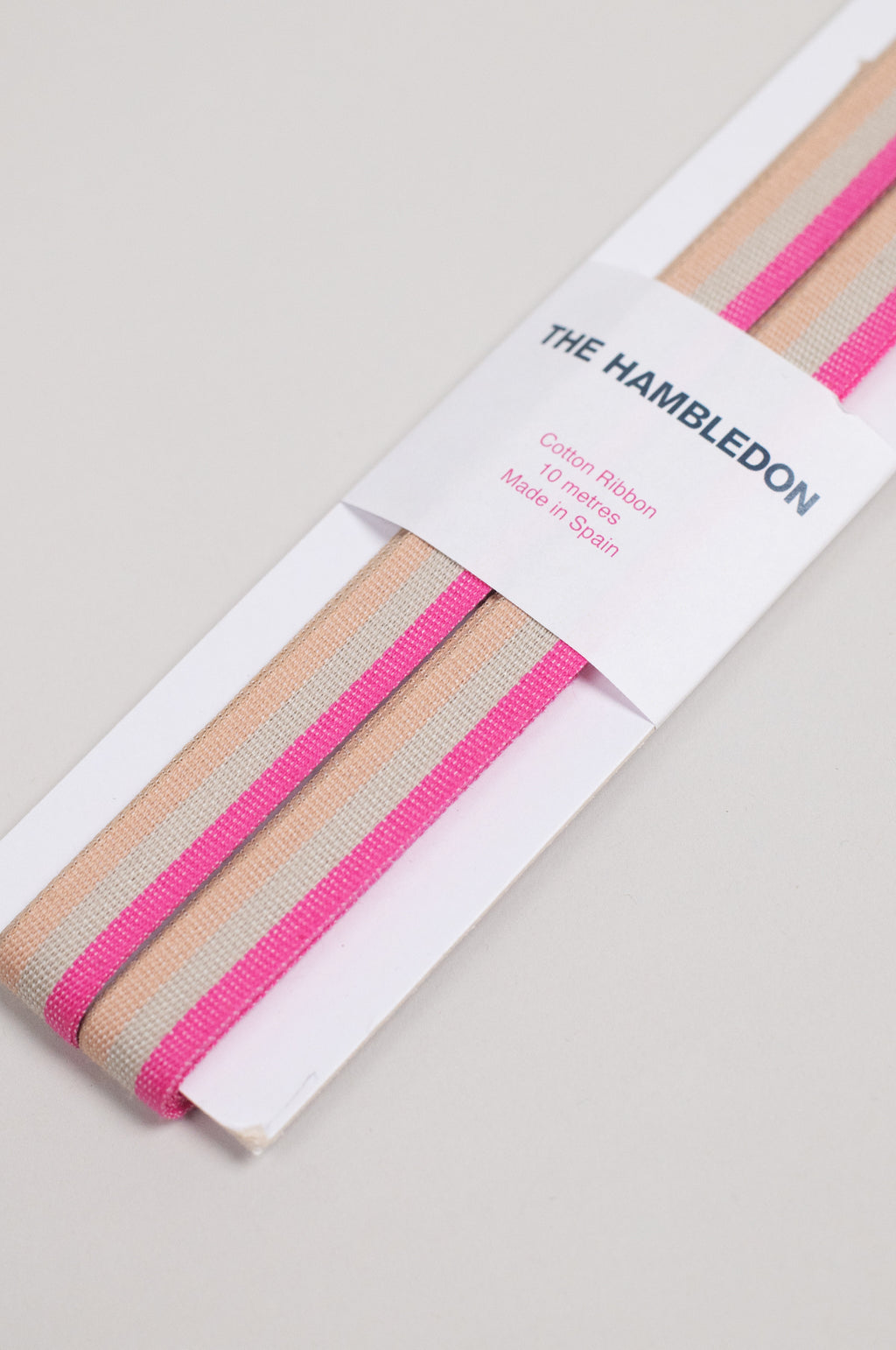 Raspberry Tricolor Cotton Ribbon 15mm x 10m