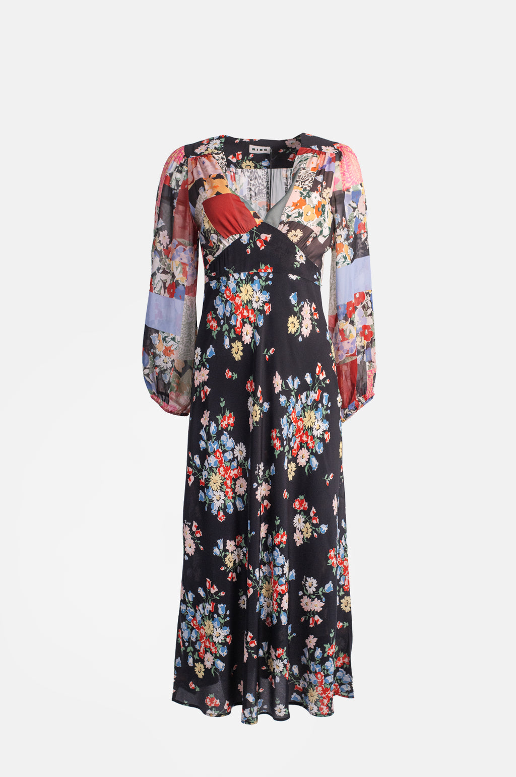 Rixo Kaila Dress Amelia Patchwork Mix Multi.