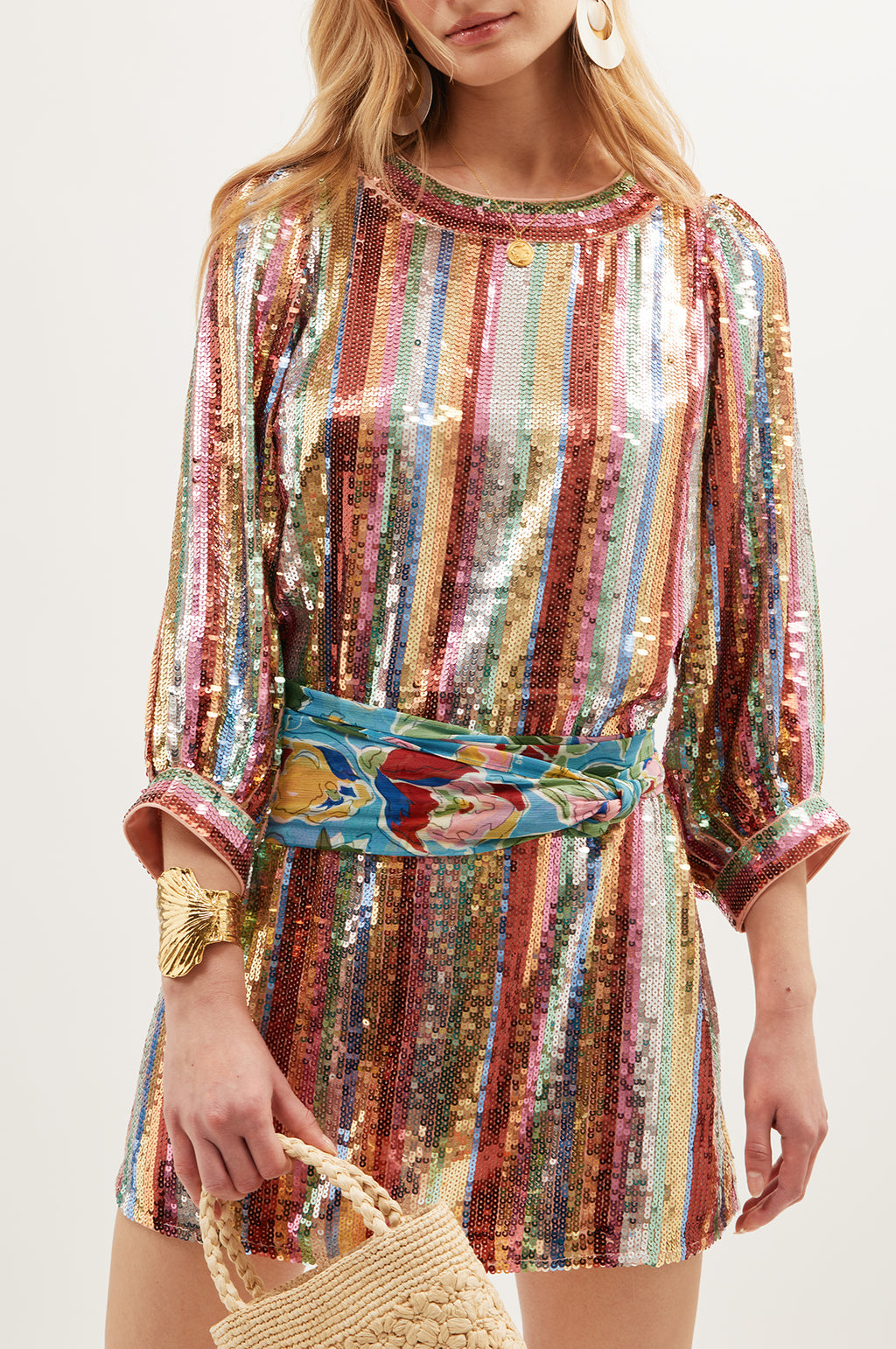 Laurie Dress Dixie Stripe Embellishment Multi