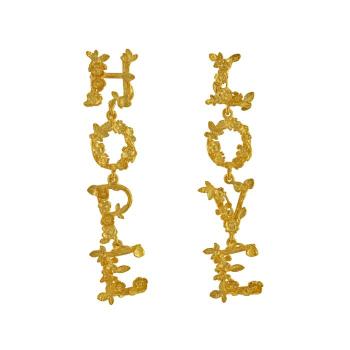 A.M. L O V E & H O P E Asymmetric Drop Earrings Gold