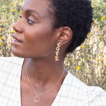 A.M. L O V E & H O P E Asymmetric Drop Earrings Gold
