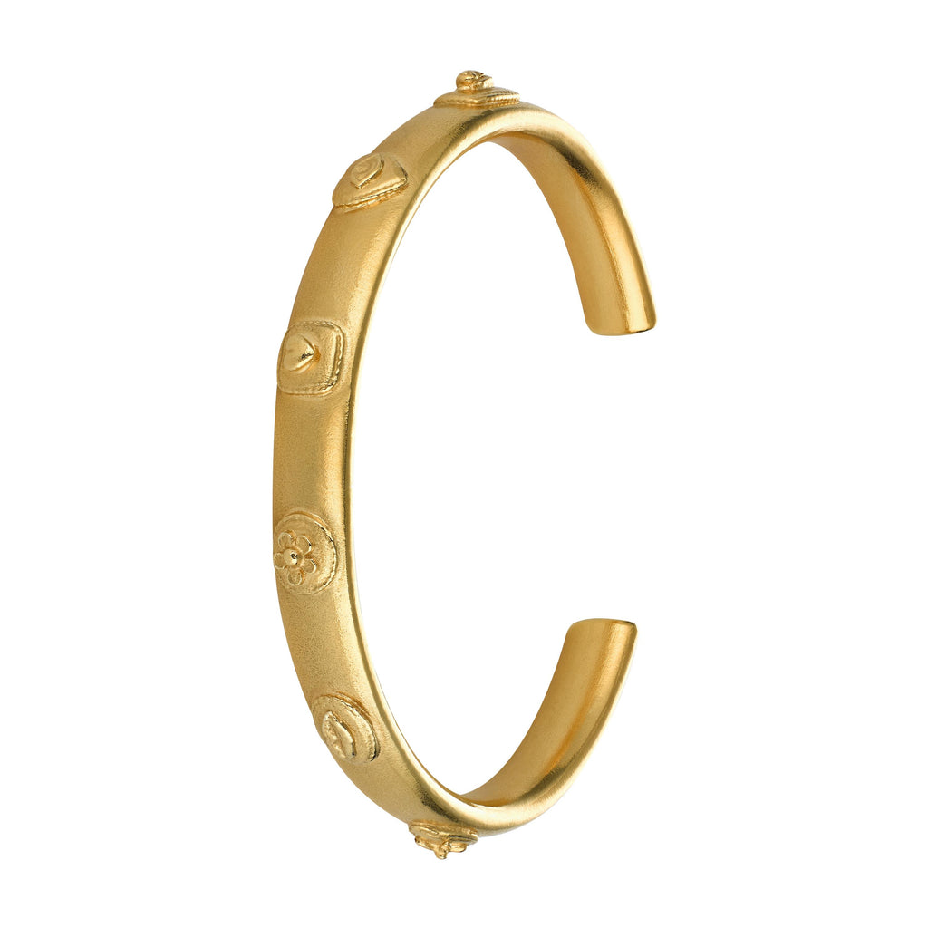 A.M. Gratitude for Nature Open Cuff Bangle Gold