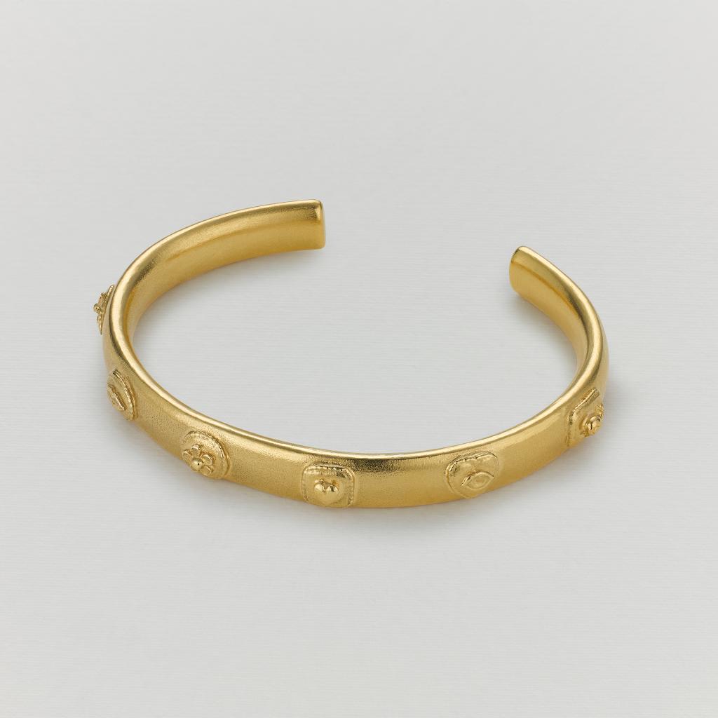 A.M. Gratitude for Nature Open Cuff Bangle Gold