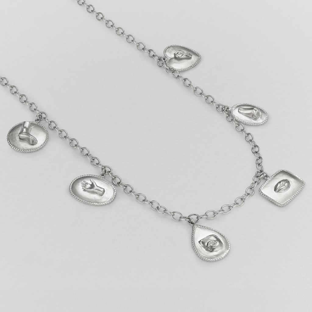 A.M. Sensory Devotion Large Charm Necklace Silver