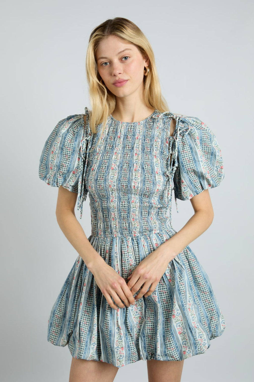 Becca Bubble Mini Dress Wallpaper Floral