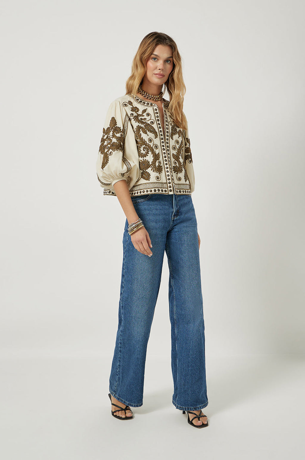 Maris Jacket Vanilla With Olive Green