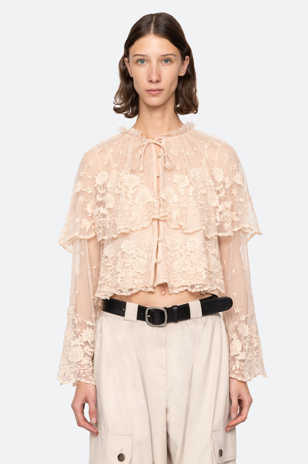 Bronte Emb L/Slv Top Blush