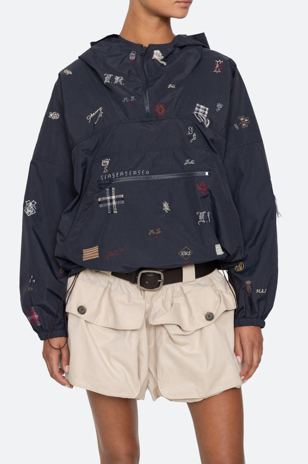 Claira Emb Anorak Navy