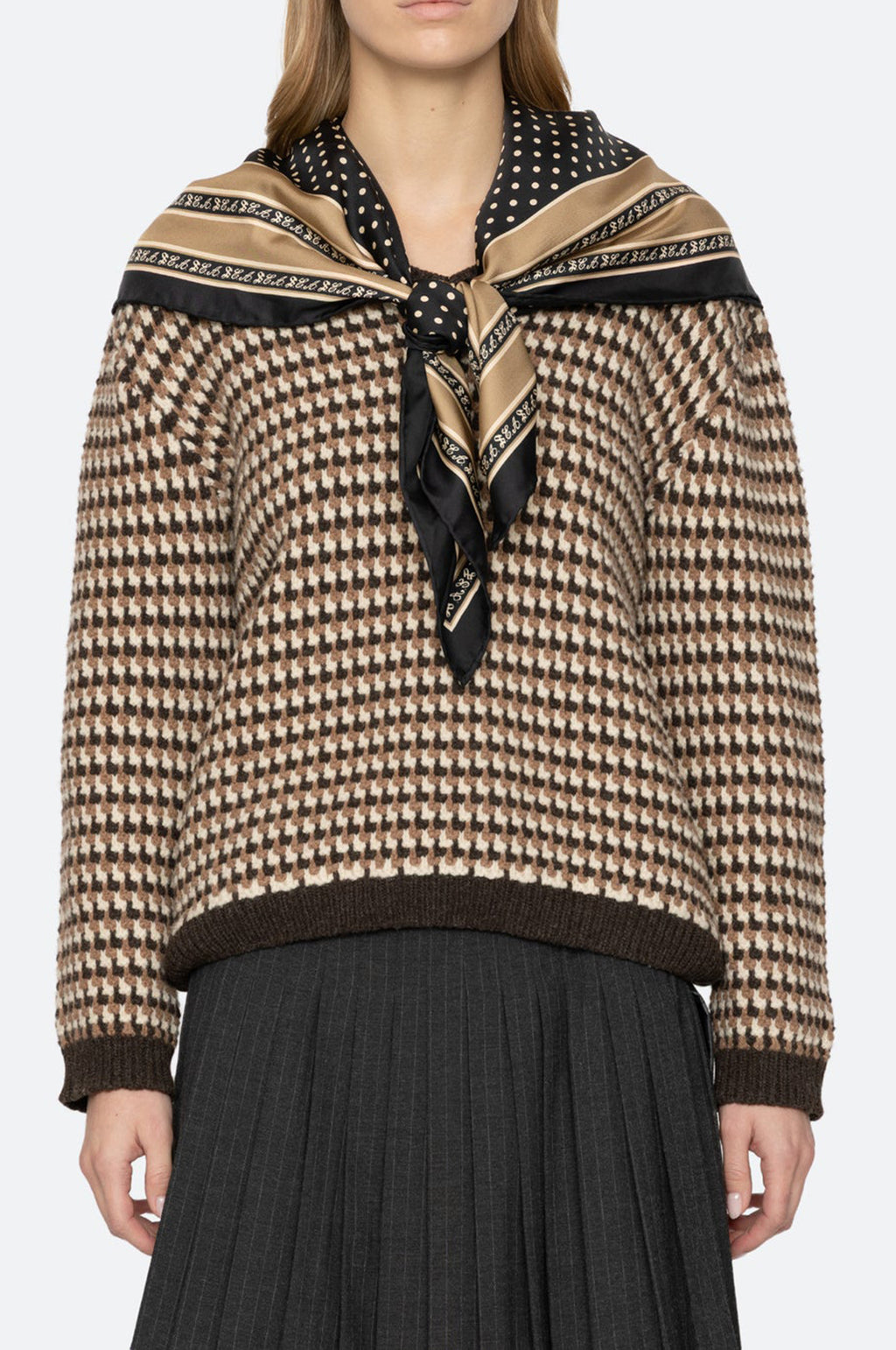 Declan V-Neck Sweater w/Scarf