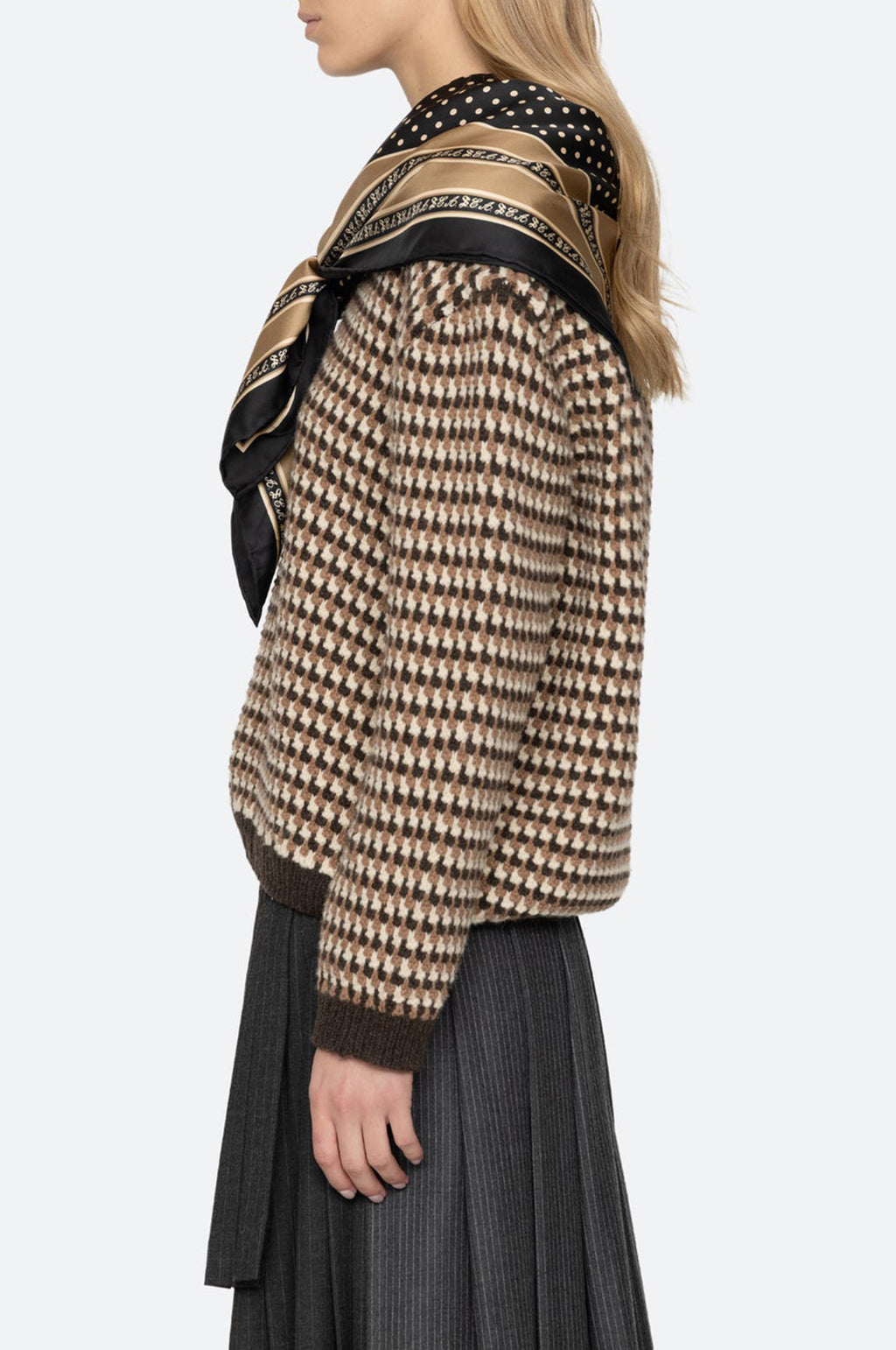 Declan V-Neck Sweater w/Scarf