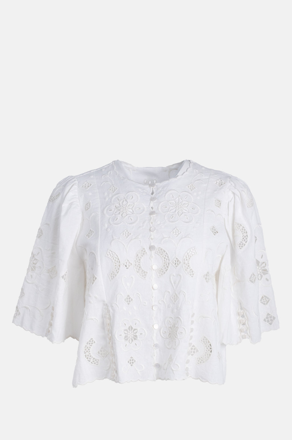 Sea New York Gardener Emb S Slv Top White.