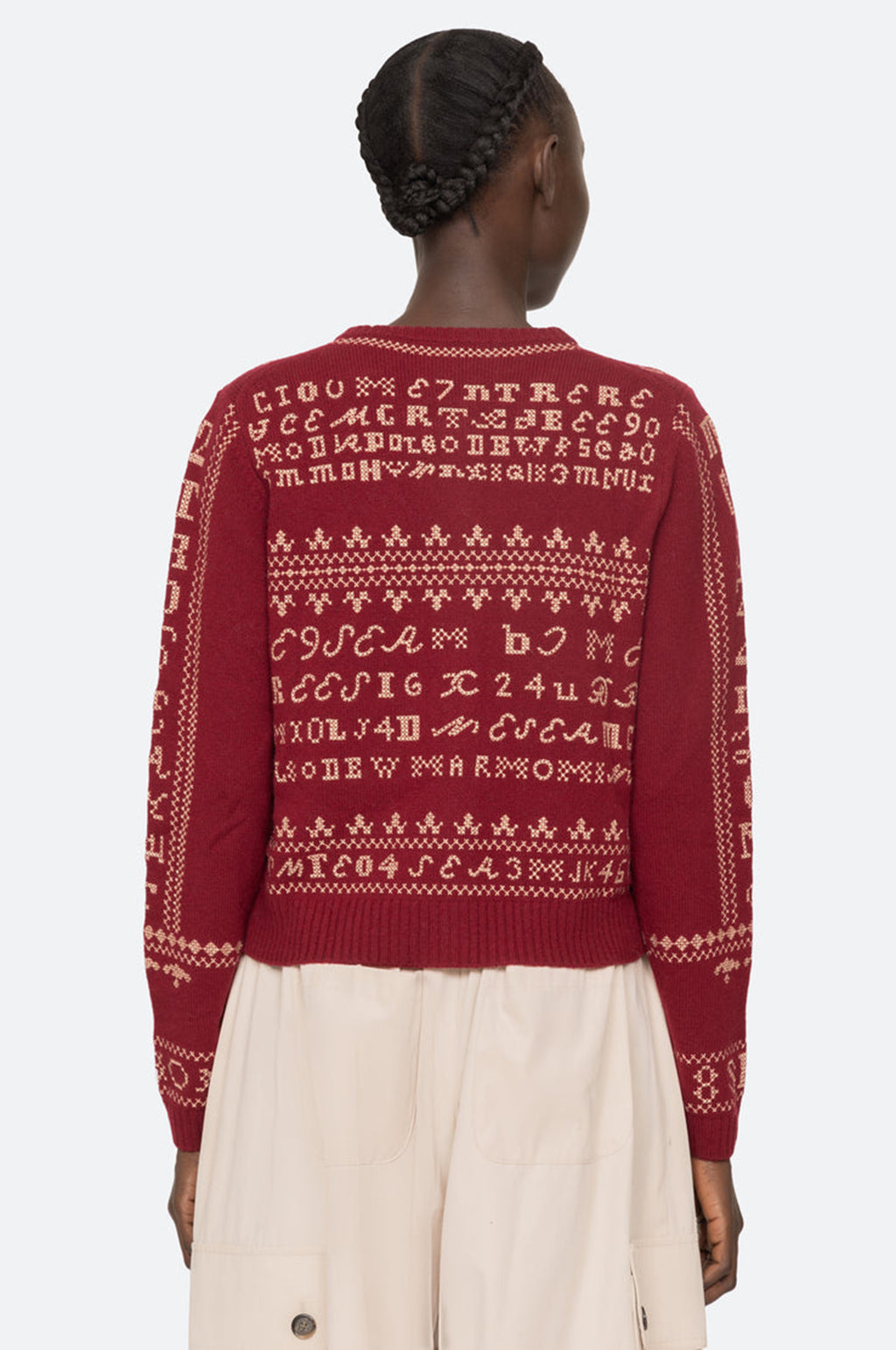 Kit Embroidery Cardigan Burgundy