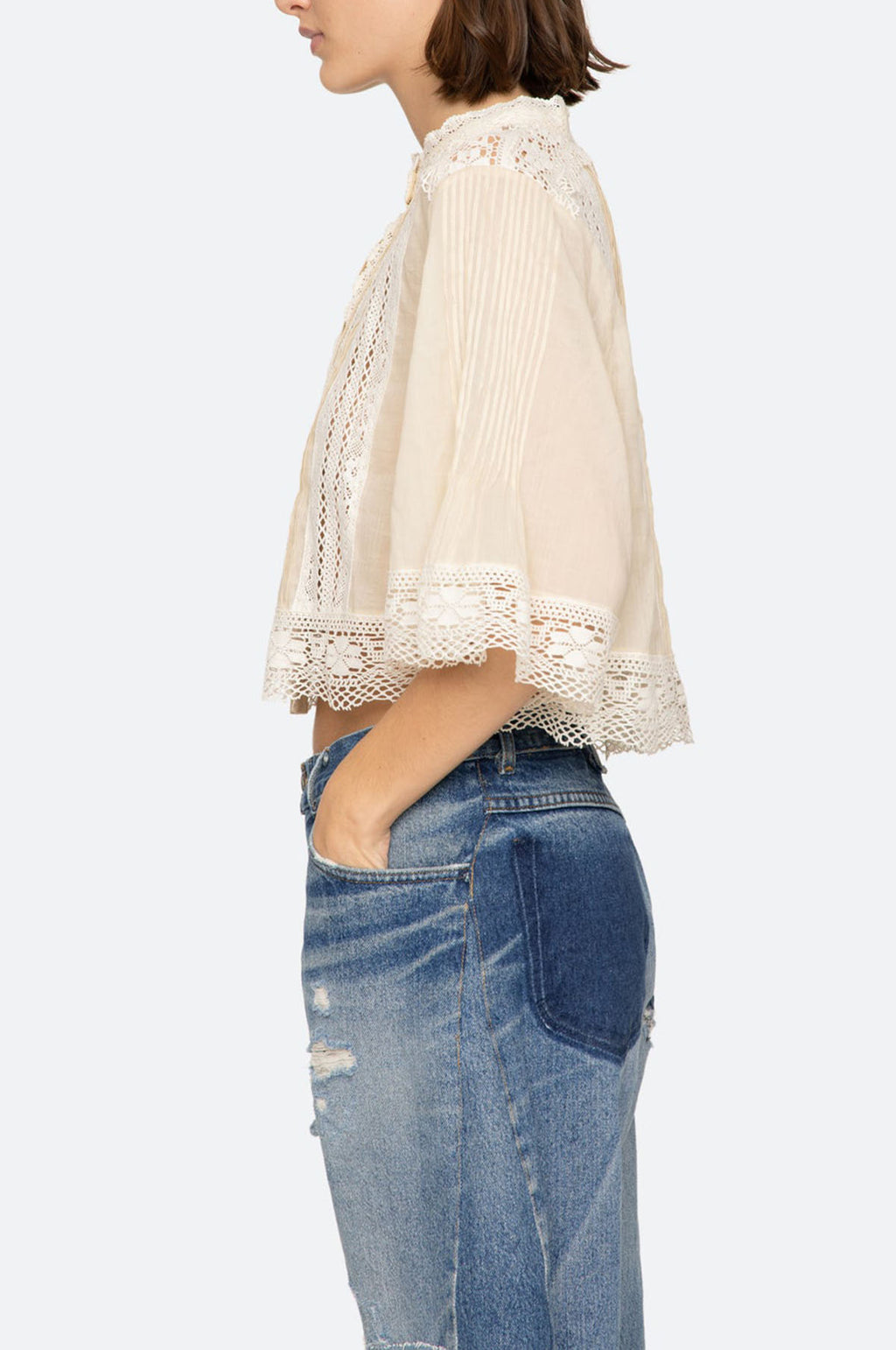 Pippa Solid S/Slv Top Cream
