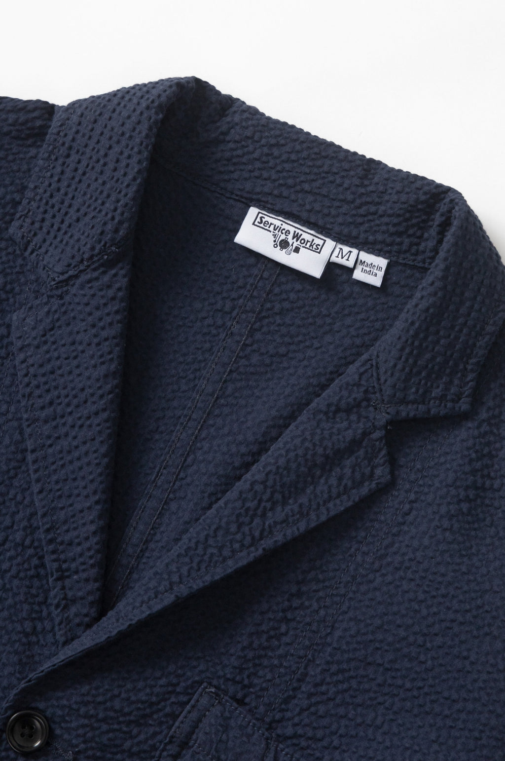 Seersucker Server Suit Jacket Dark Navy