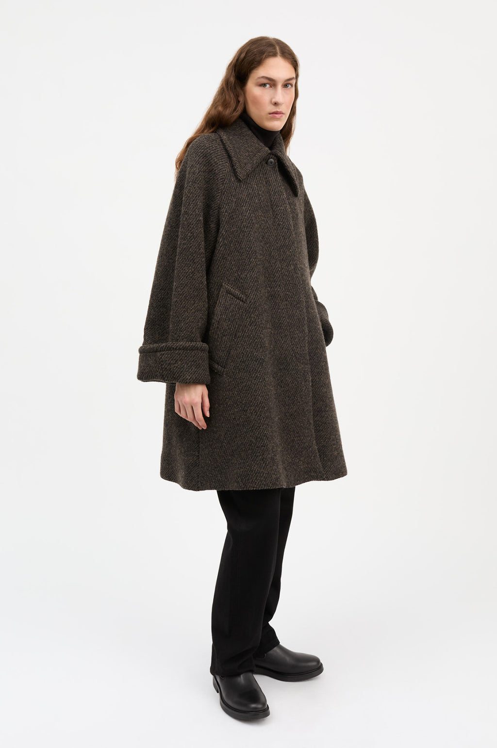 Beate Coat Brown/Black Twill
