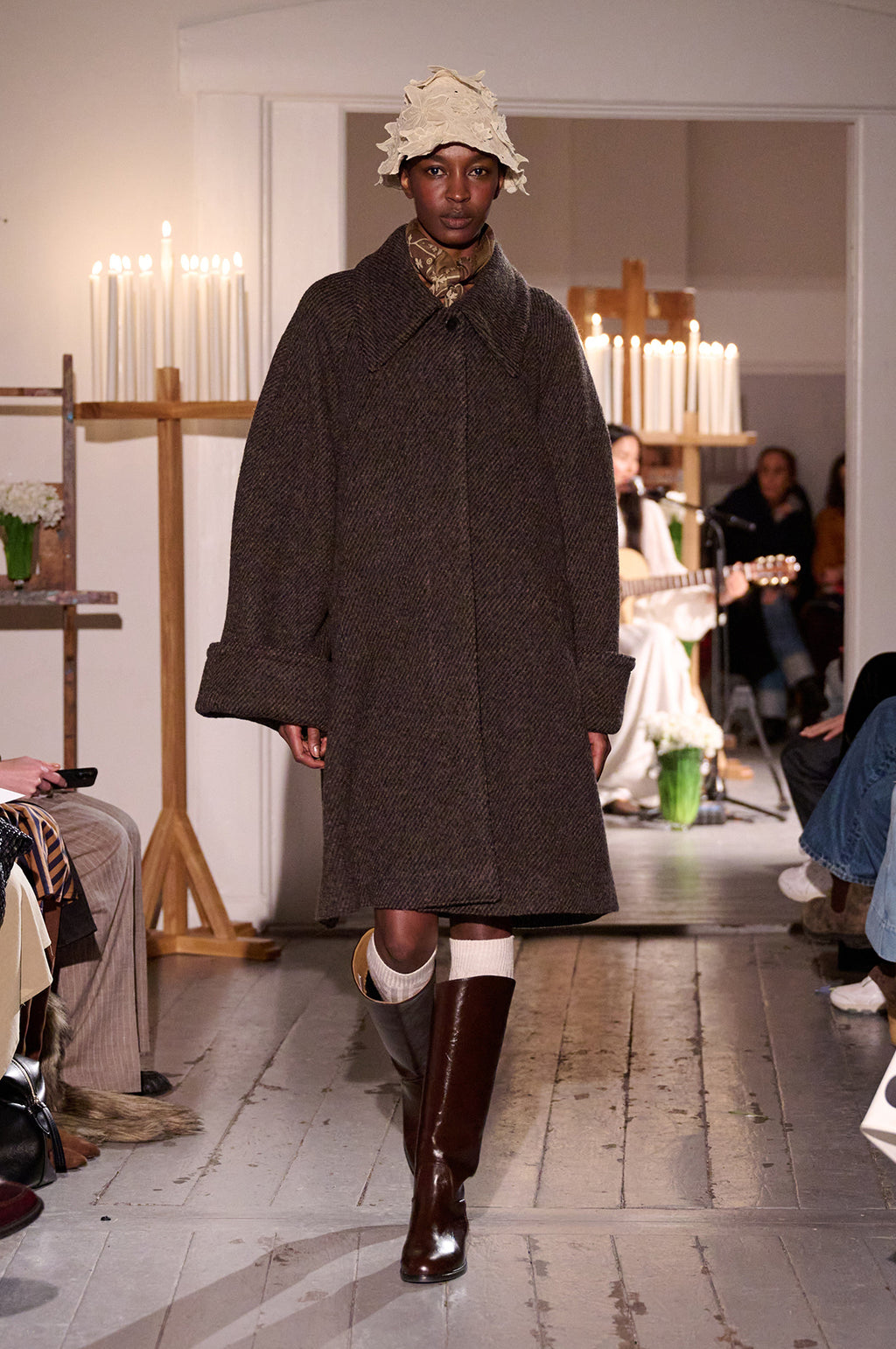 Beate Coat Brown/Black Twill