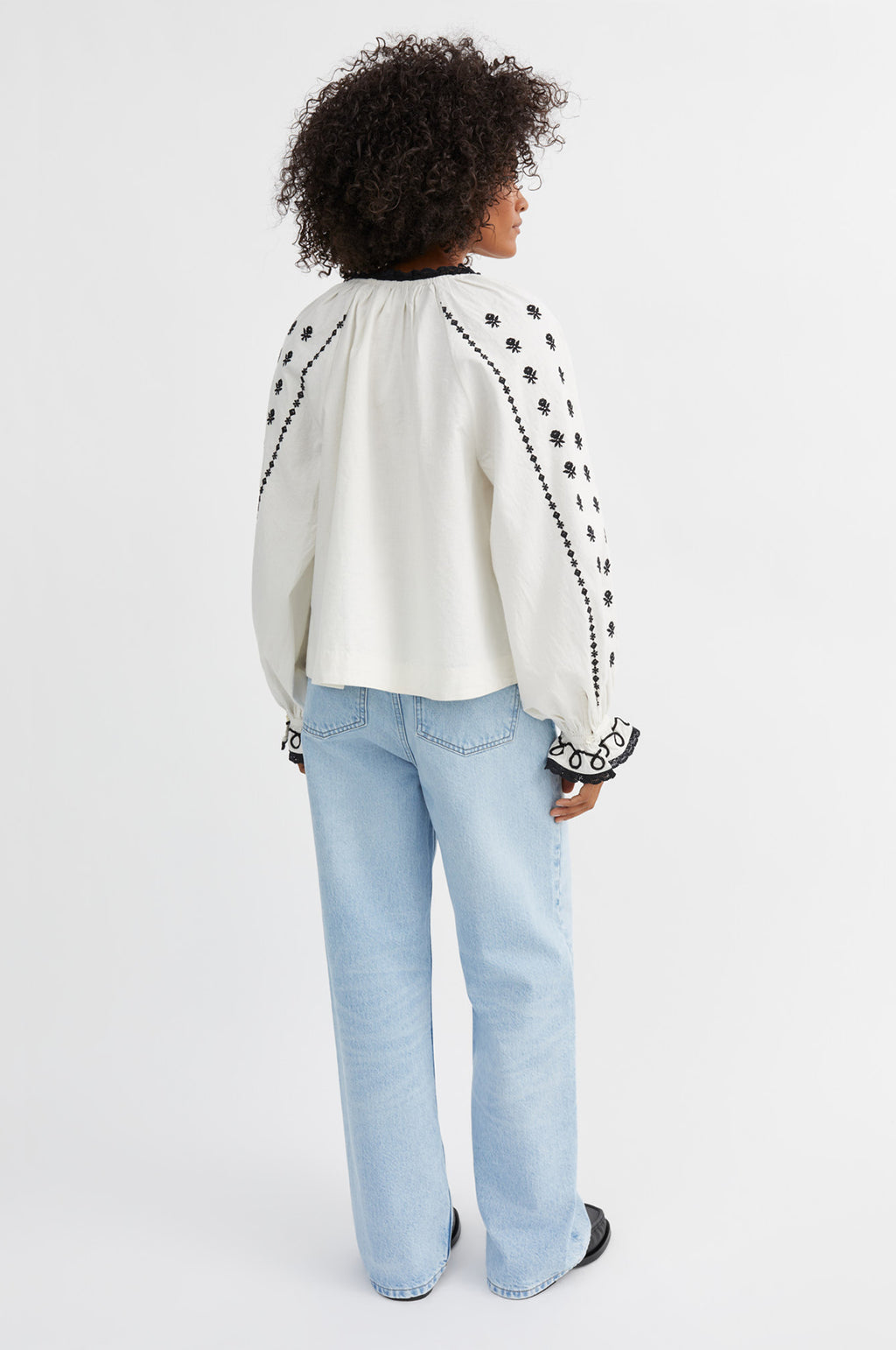 Ella Blouse Silenced White/Black