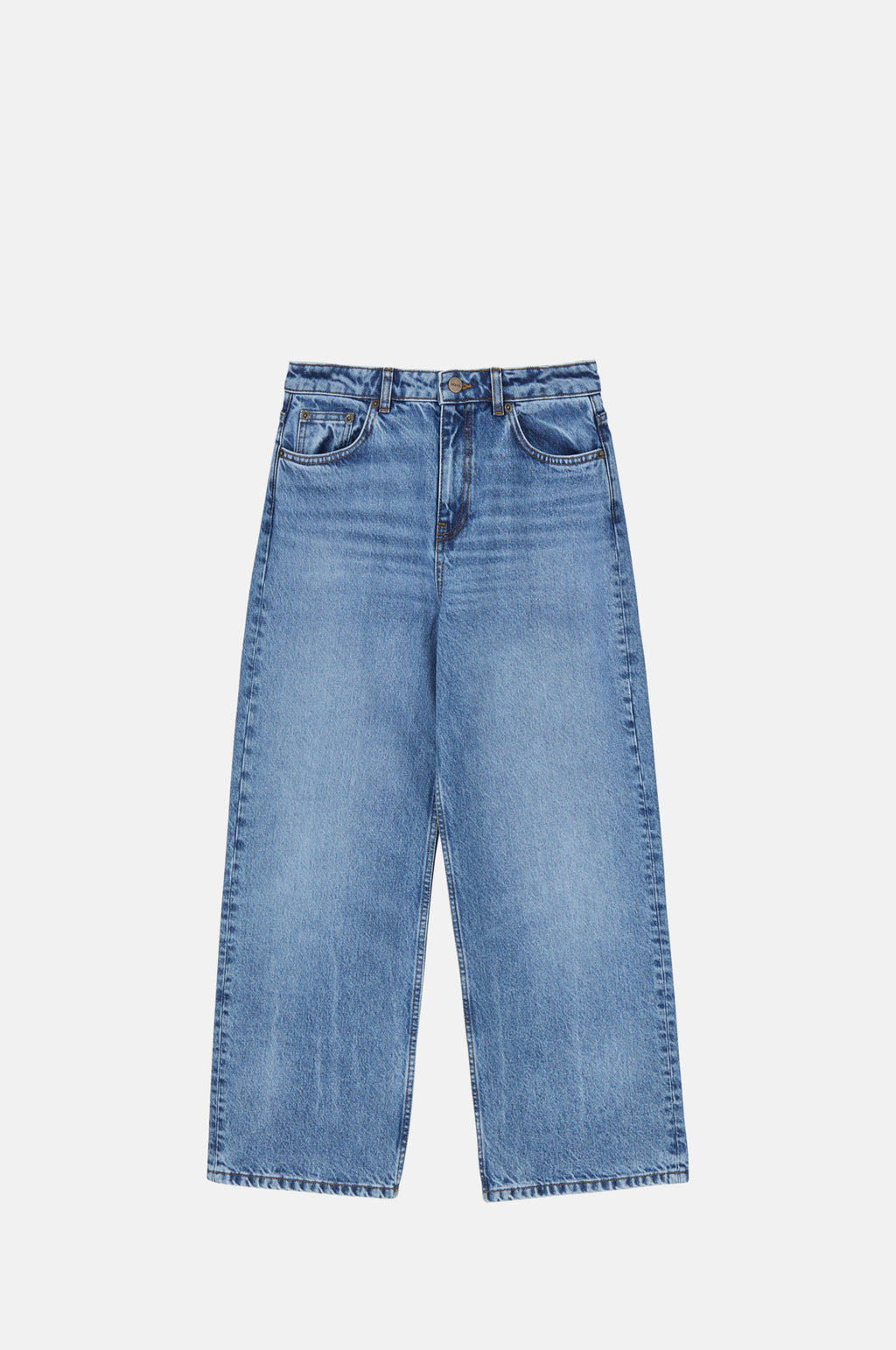 Skall Studio Taylor Cropped Jeans Worn Mid Blue.