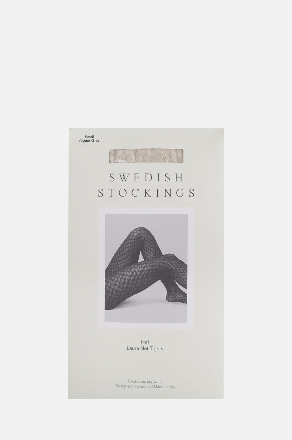 Swedish Stockings Laura Net Tights Oyster Grey.