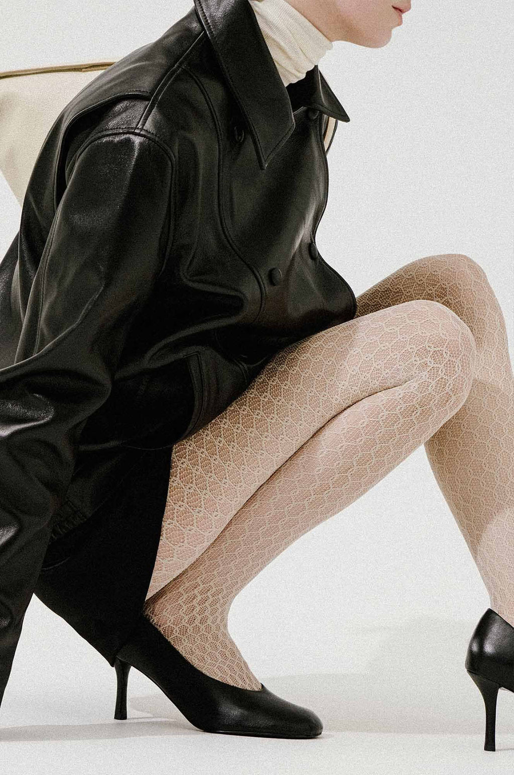 Laura Net Tights Oyster Grey