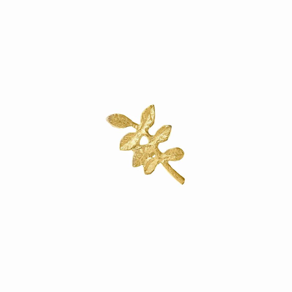 A.M. Verity Leaf Single Stud Earring 18ct Solid Gold