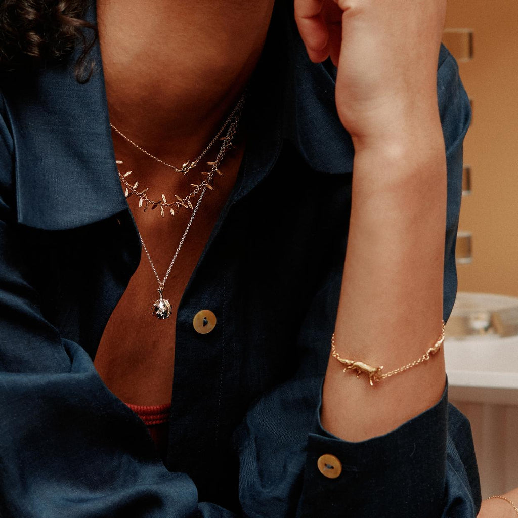 A.M. Fox, Rabbit & Mouse Chase Bracelet Gold