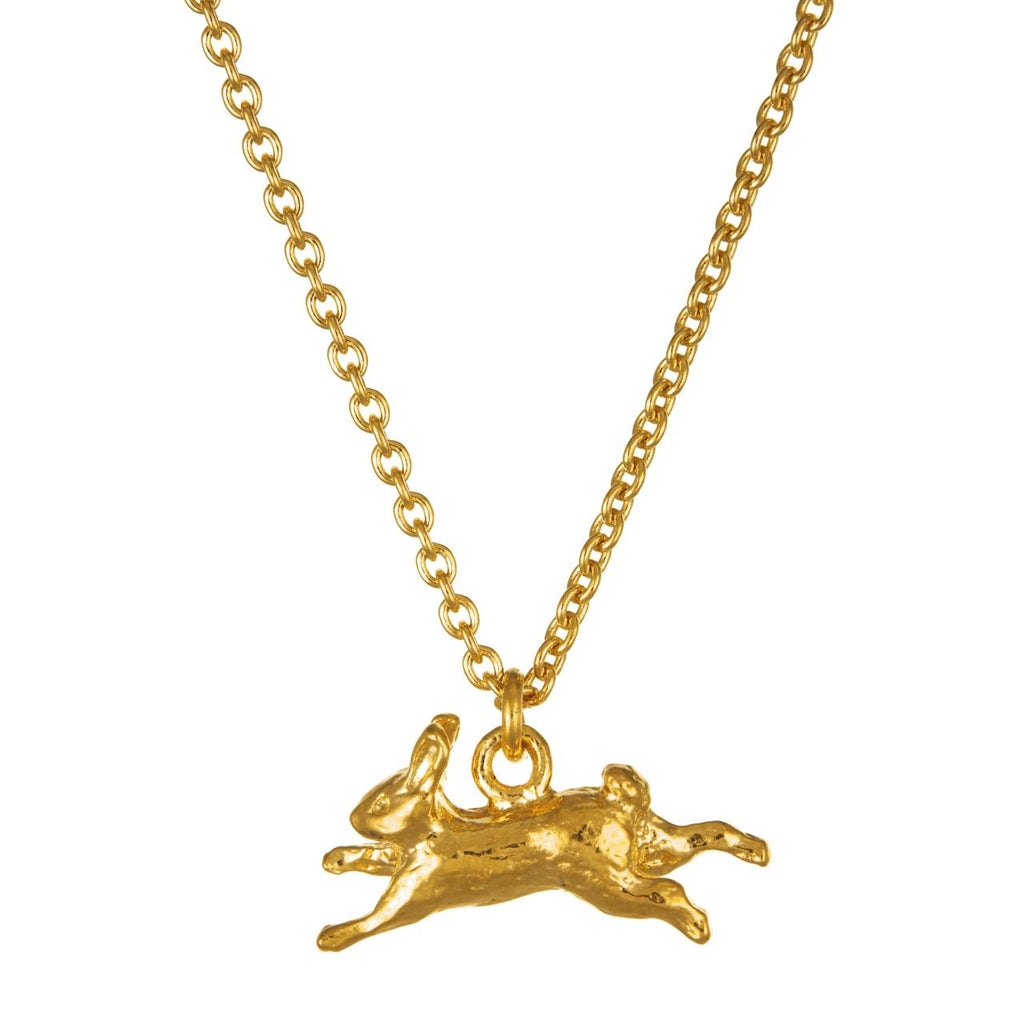 A.M. Leaping Rabbit Necklace Gold