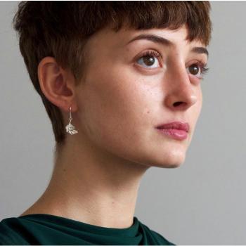 A.M. Little Feather Hook Earrings Silver