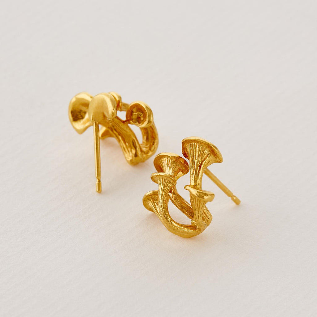 A.M. Clustered Mushroom Earrings Gold