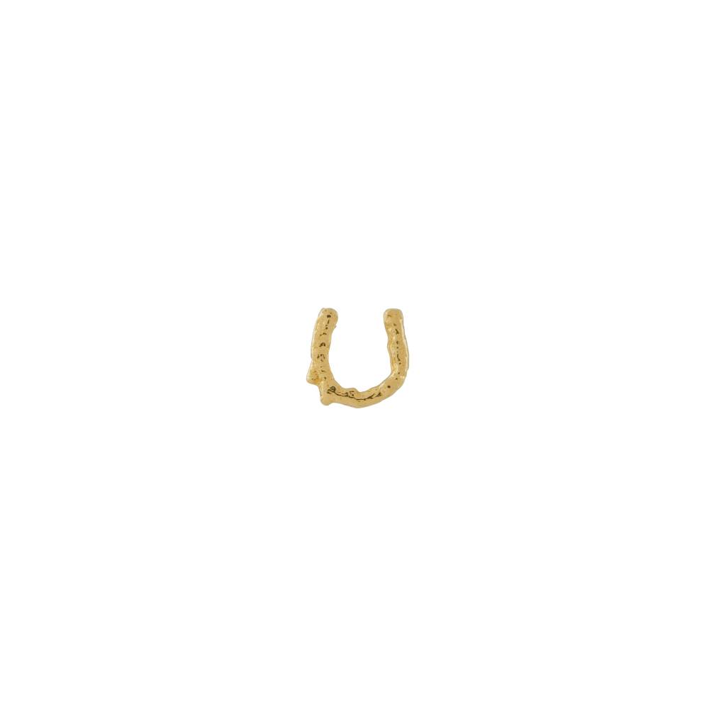 A.M. Teeny Tiny Horseshoe Single Stud Earring 18ct Solid Gold
