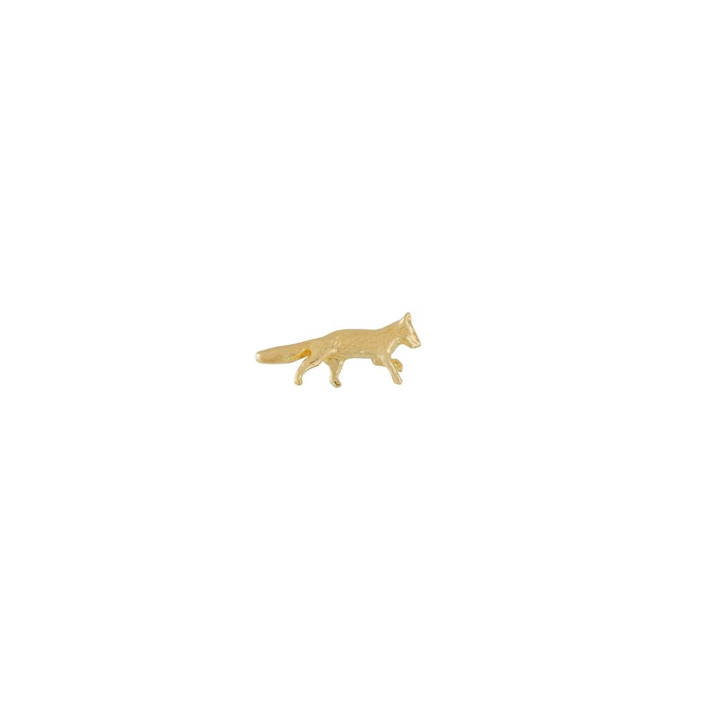 A.M. Teeny Tiny Fox Single Stud Earring 18ct Solid Gold