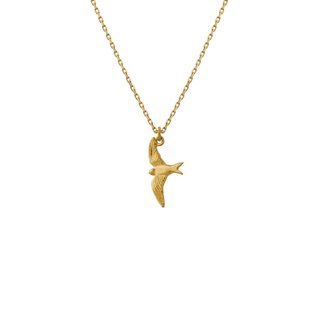 A.M. Teeny Tiny Swallow Necklace 18ct Solid Gold