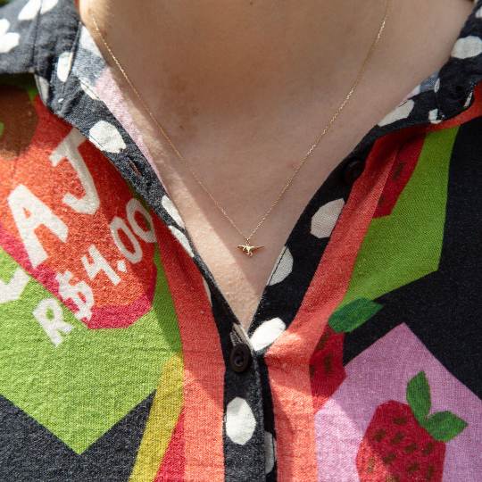 A.M. Teeny Tiny T-Rex Necklace 18ct Solid Gold